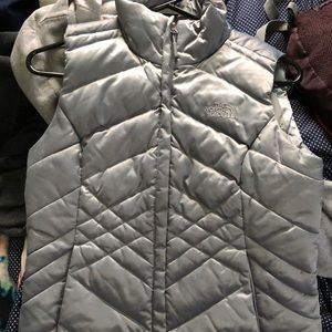 Silver North Face Vest